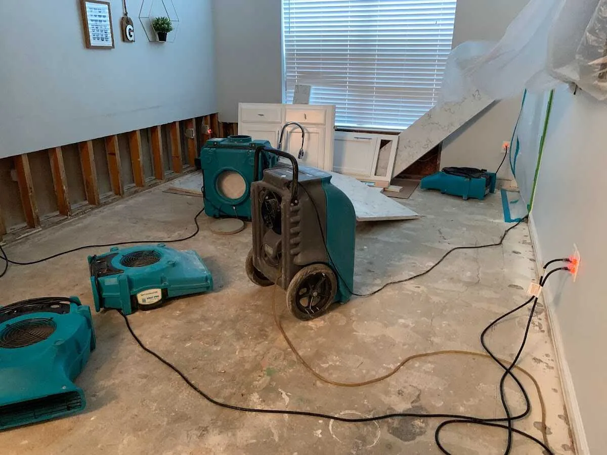 Dehumidifier in flood-cut room for Water Extraction & Removal in Oberlin